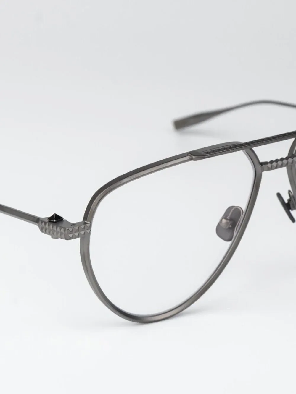 Valentino Women Eyeglasses Matte Black Rhodium Pilot V-STUD-II VLX-133 B